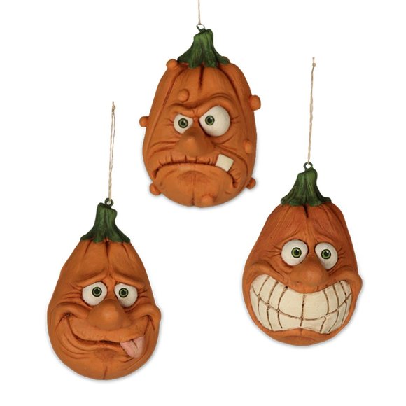 David Everett Set of Three Silly Pumpkin Halloween Ornaments - Bethany L… - Picture 1 of 7